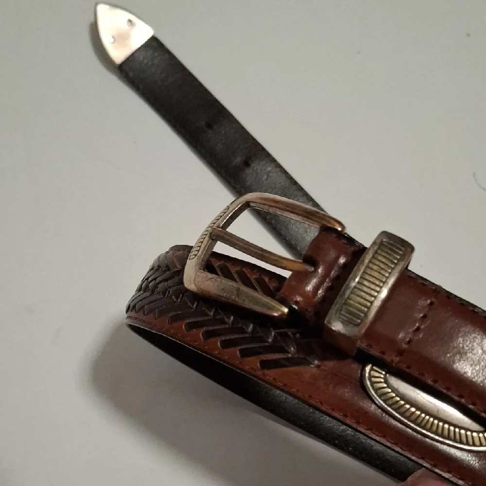 Fossil Dark Brown Leather Belt with Logo